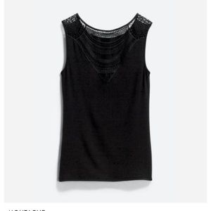 Maric crochet black knit top